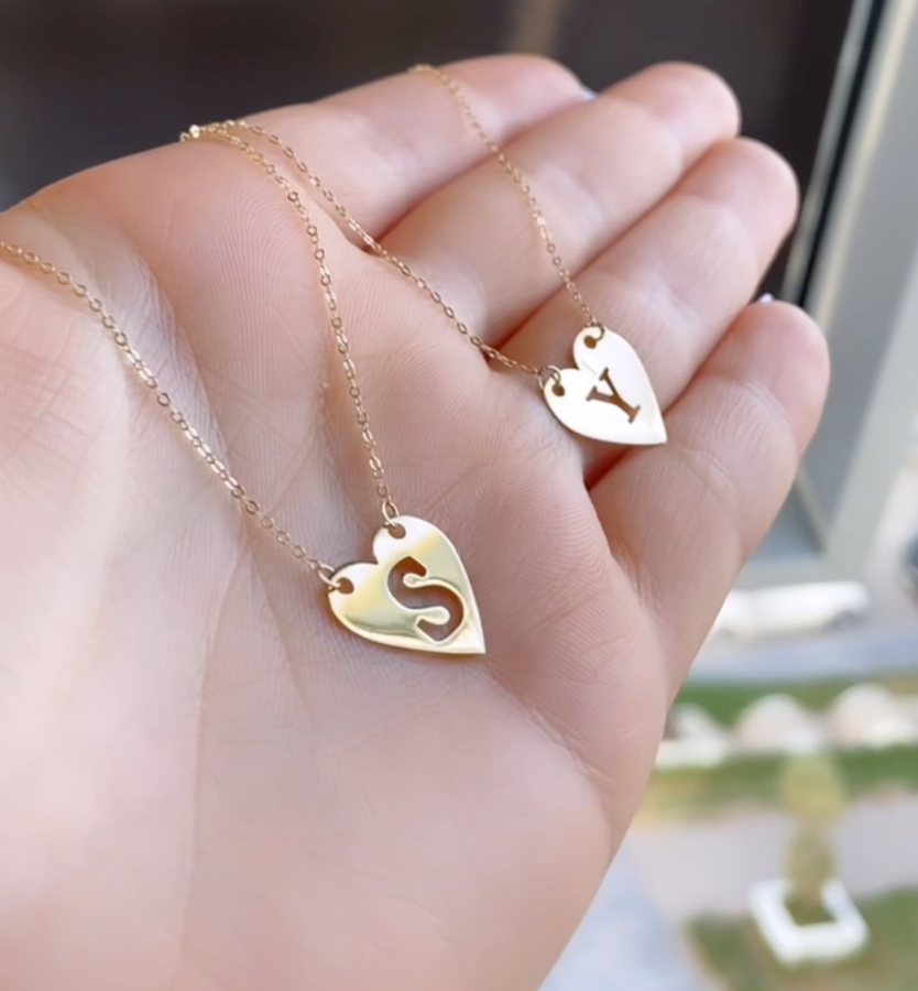 Collier '' Lettre D'amour '' en Or 18k