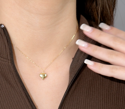 Collier  '' Grand Cœur '' en Or 18k