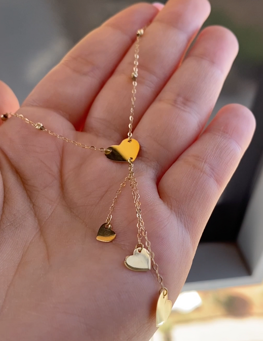 Collier en  Or 18k , Pendentif délicat du coeur