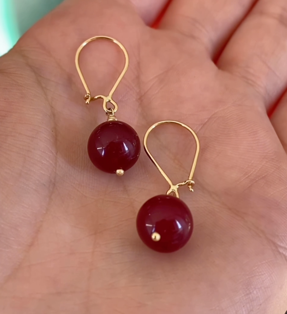 Boucles D'oreilles VALORA en Or 18k Avec Une Pierre Ruby Naturelle